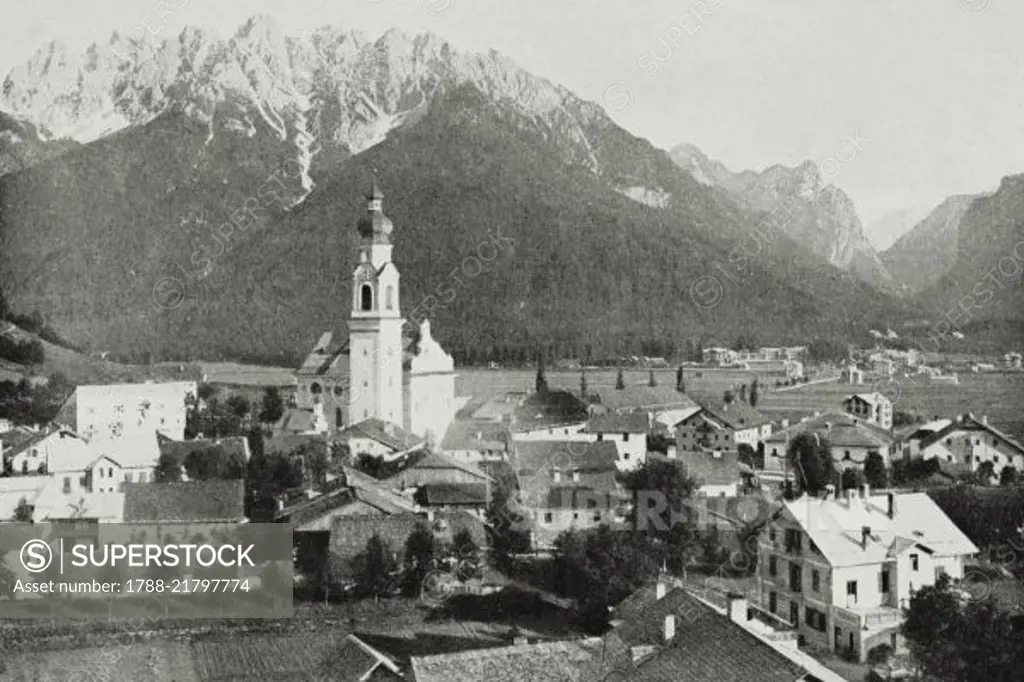 Dobbiaco Pass, which following First World War became a border checkpoint between Italy and Austria after the annexation of Trentino-Alto Adige to Italy, from L'Illustrazione Italiana, year XLVI, n 23, June 8, 1919.