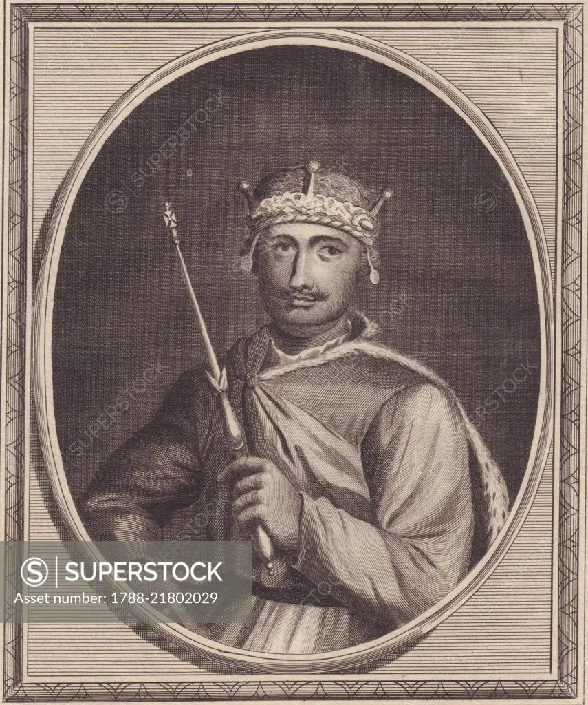 Portrait of William II of England (1056-1100), also known as Rufus, copper engraving by John Goldar (1729-1795), 19x16 cm, from History of England by Paul de Rapin, Harrison's Edition, London, August 2, 1786.