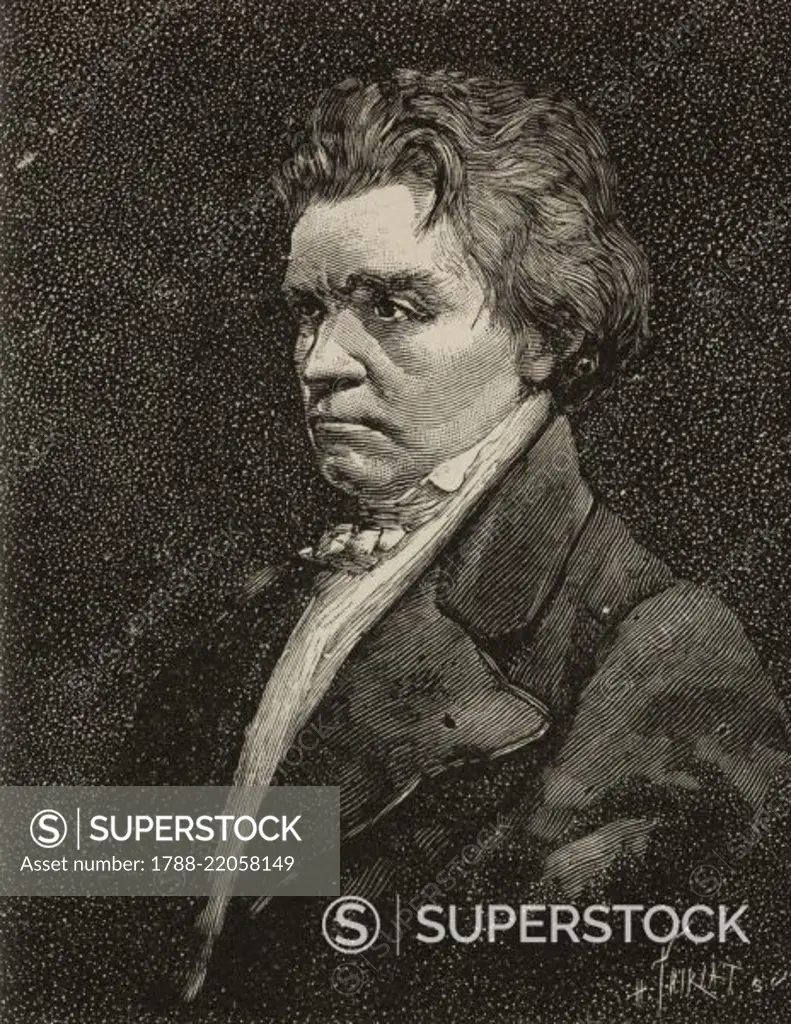 Portrait of the German composer Ludwig van Beethoven (1770-1827), Germany, illustration from L'Illustration, No 2622, May 27, 1893.