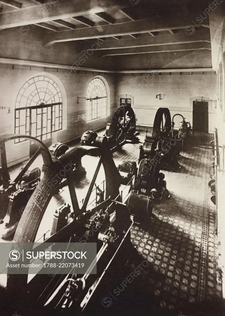 Interior of a power plant, northern Italy, 20th century.