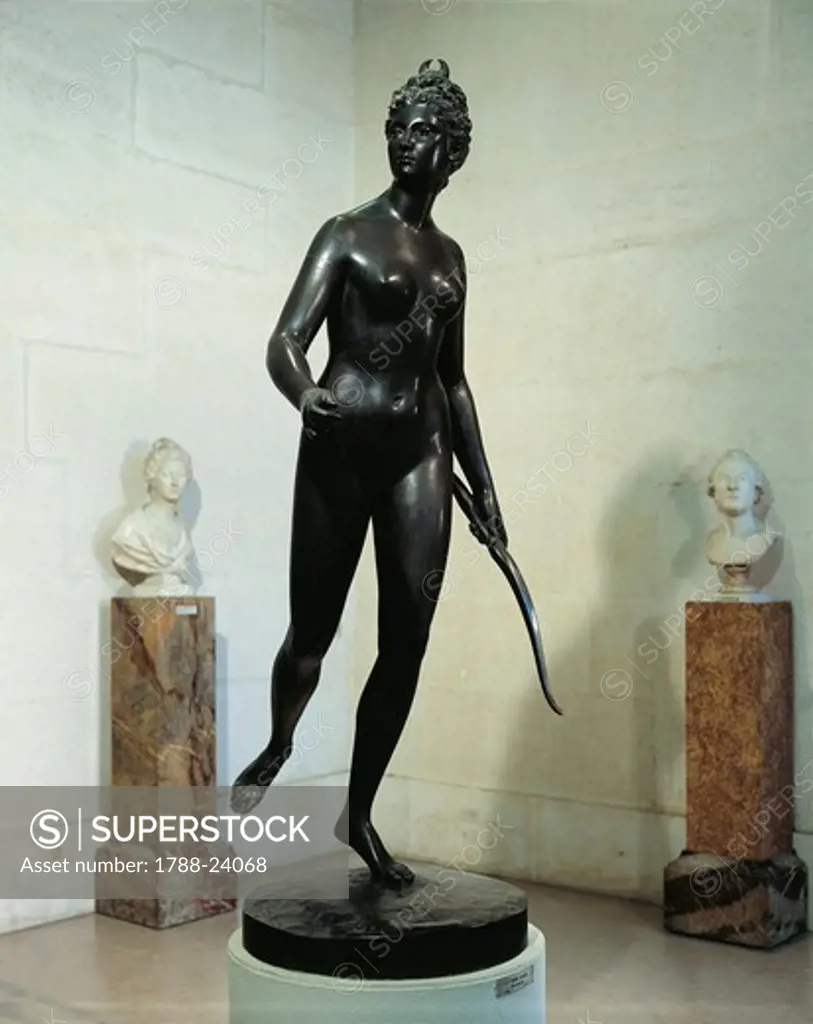 Diana Huntress, bronze sculpture by Jean Antoine Houdon