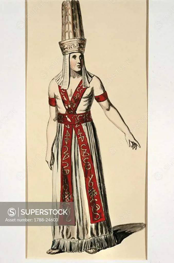 Costume sketch for Sarastro for performance The Magic Flute