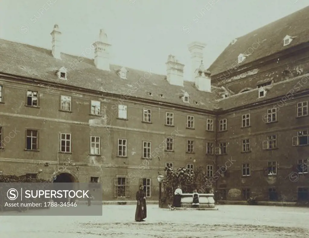 Schwarzspanierhaus (House of the Black Spaniards) in Vienna, Austria 19th Century.