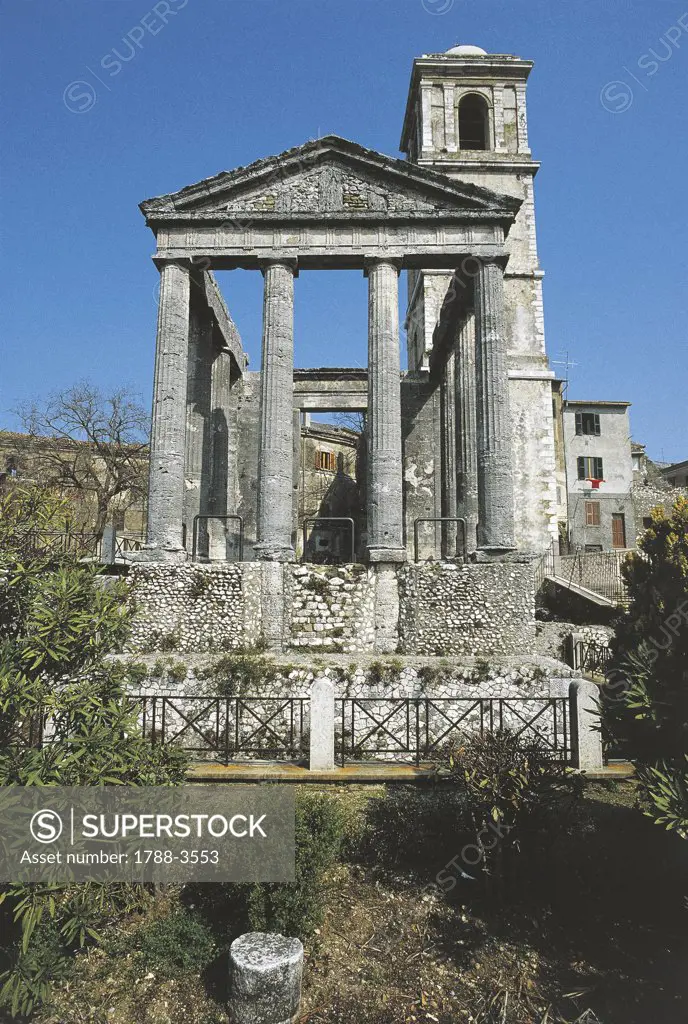 Low angle view of a temple, Temple Of Hercules, Cori, Lazio, Italy