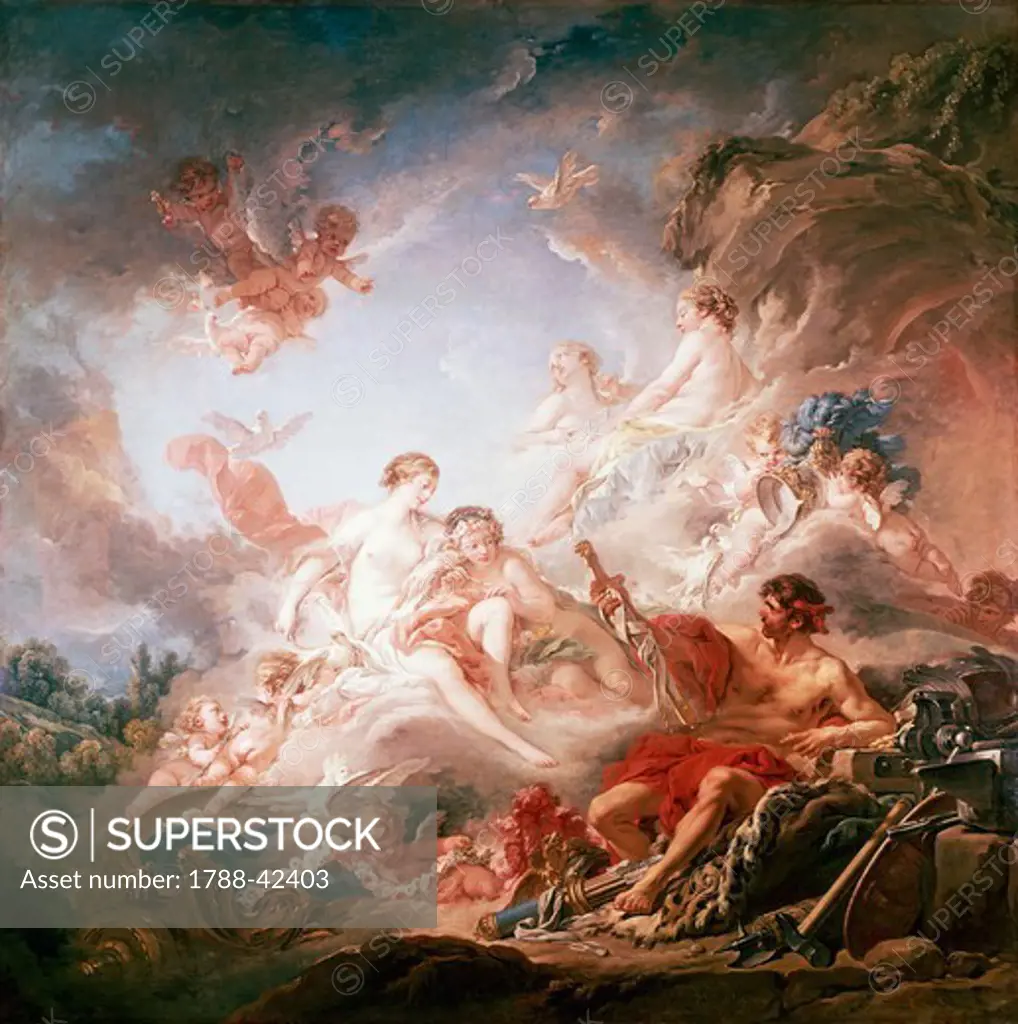 Venus at Vulcan's forge, by Francois Boucher (1703-1770).