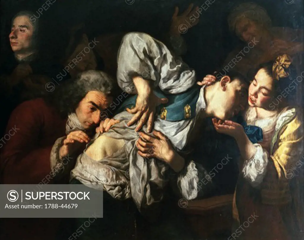 The wounded man 1752 by Gaspare Traversi 1732 1769 oil on