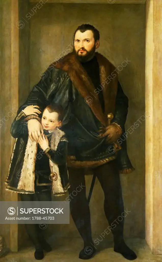 Giuseppe Da Porto with his son Adriano, 1551-1552, by Paolo Caliari known as Veronese (1528-1588), oil on canvas.