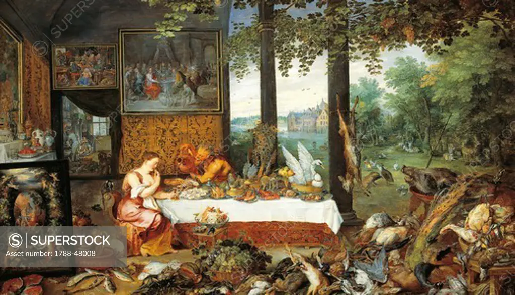 Allegory of Taste, by Jan Brueghel the Elder, Velvet Bruegel (1568-1625).