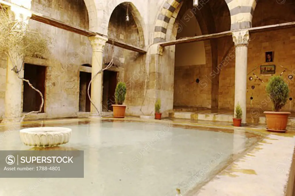 Syria - Aleppo (Halab). Former mental hospital Mamluk Bimaristan Argun, 1354. Patio