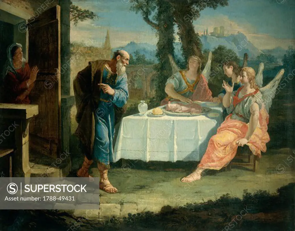 Abraham receives the announcement of the birth of Isaac, by Francesco Fontebasso (1707-1769).