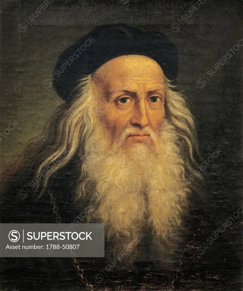 Portrait of Leonardo da Vinci, by Lattanzio Querena (1768-1853).