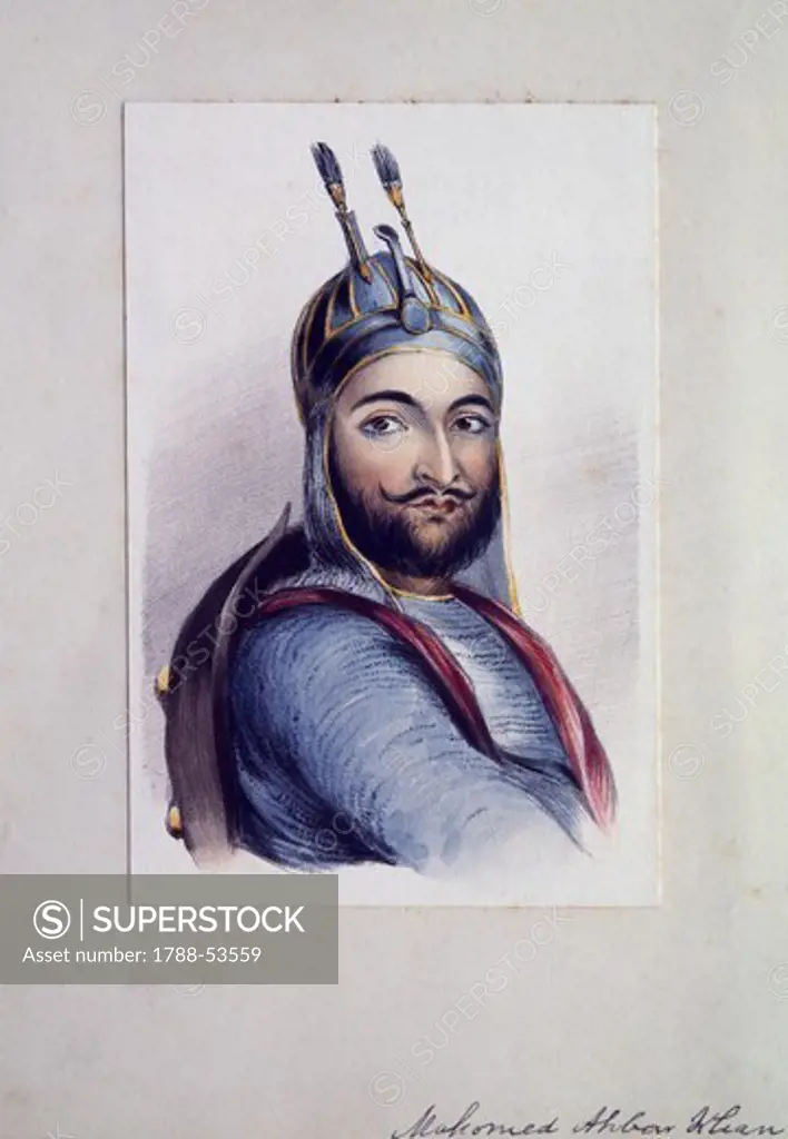 Portrait of Prince Akbar Khan of Afghanistan, 1839. Afghanistan, 19th century.