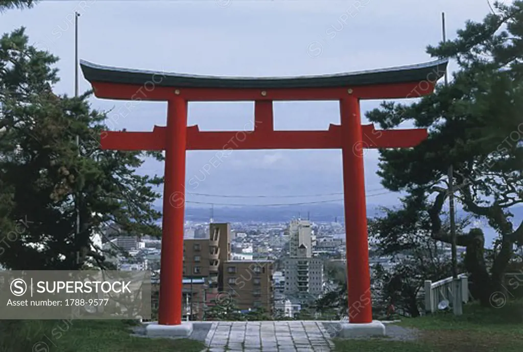 Japan - Hokkaido - Hakodate. Gokoku Jinja Buddhist Shrine. Entry