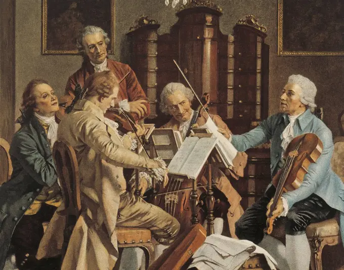 Austria, Vienna, Franz Joseph Haydn conducting a string quartet