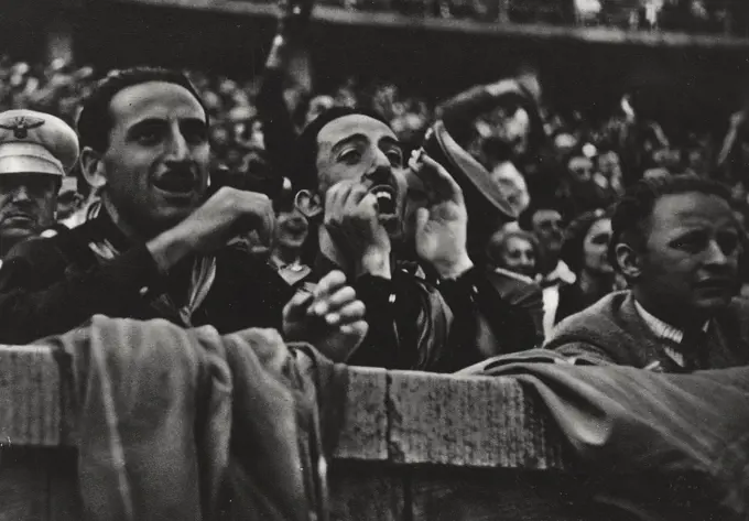 Fascist supporters at the Berlin Olympics, 1936, Germany, from L'Illustrazione Italiana, Year LXV, No 22, May 29, 1938.