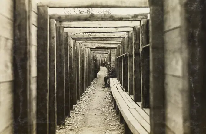 An Italian walkway built by the Military Genius, World War I, Italy, 20th century.