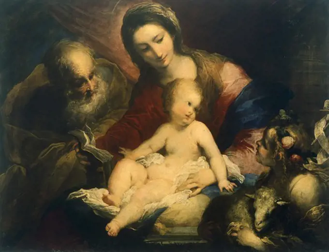 The Holy Family, by Valerio Castello (1624-1659).