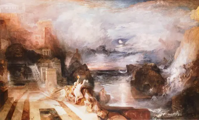 The parting of Hero and Leander, by Joseph Mallord William Turner (1775-1851).