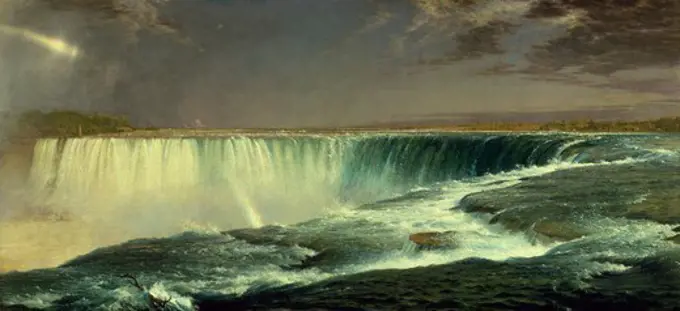 The Niagara Falls, 1857, by Frederic Edwin Church (1826-1900), oil on canvas, 108x230 cm.