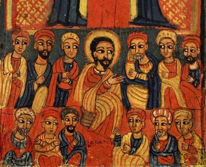 Last Supper, detail from a triptych. Ethiopia, 18th-19th century.