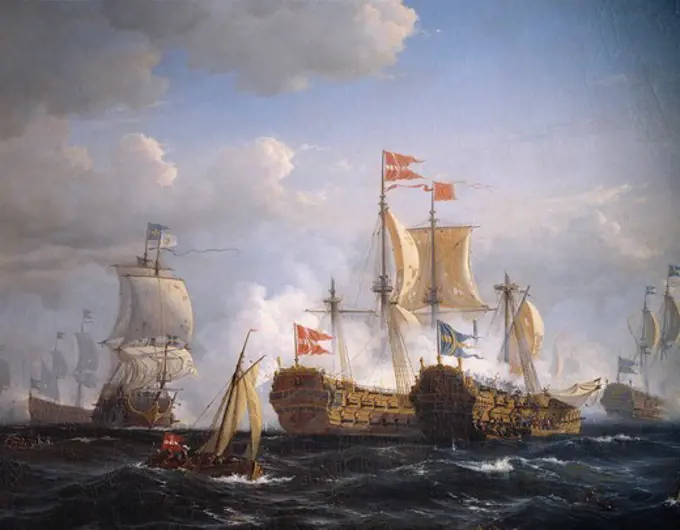 The Battle of Koge Bay, July 1, 1677. Denmark, 17th century.