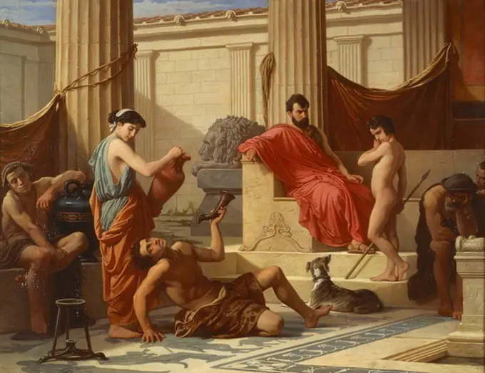 Education in Sparta, 1889, by Luigi Mussini (1813-1888), oil on canvas.