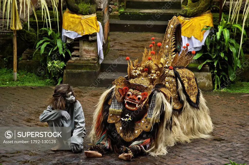 Indonesia, Bali Island, Batubulan village, Barong dance, the Barong, king of the spirit, half lion half snake