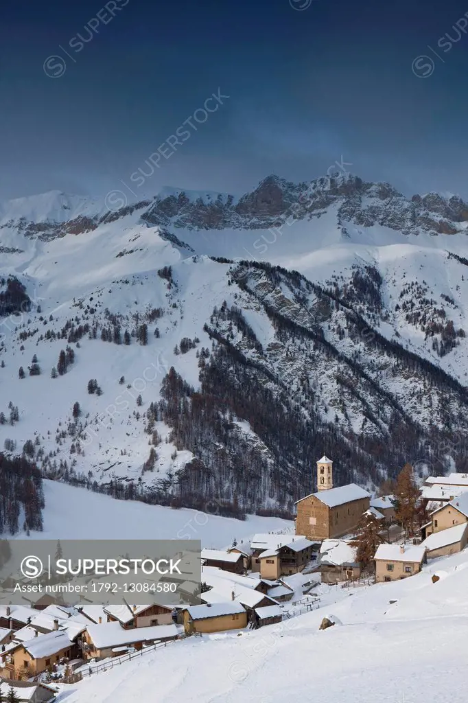 France, Hautes Alpes, Parc Naturel Regional du Queyras (Natural Regional Park of Queyras), Saint Veran, labelled Les Plus Beaux Villages de France (Th...