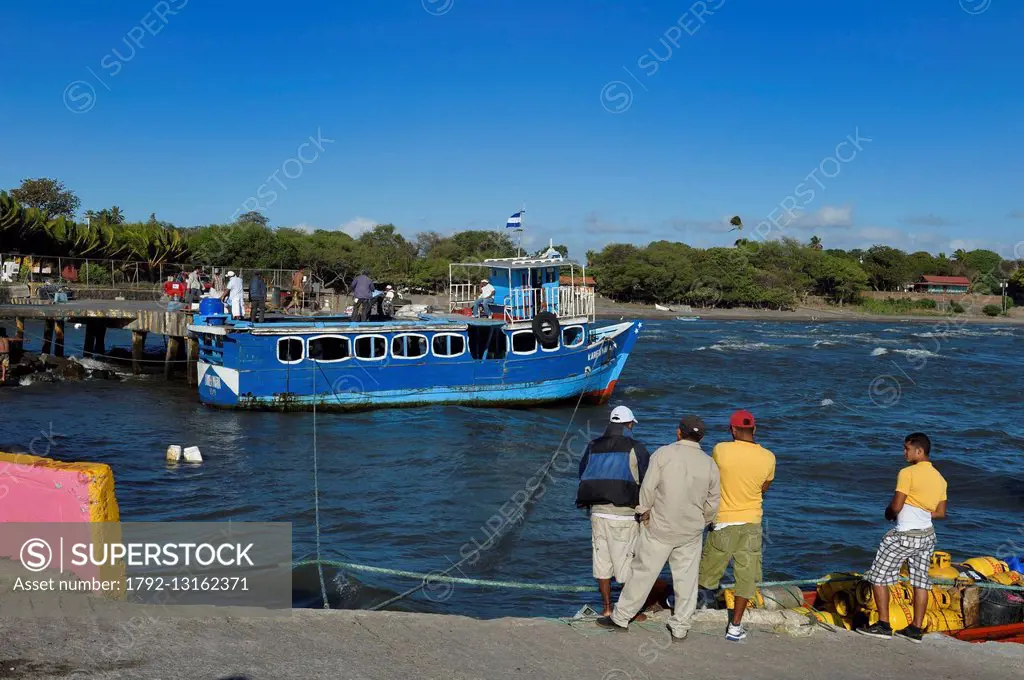 Nicaragua, port of San Jorge on Lake Nicaragua, small ferry