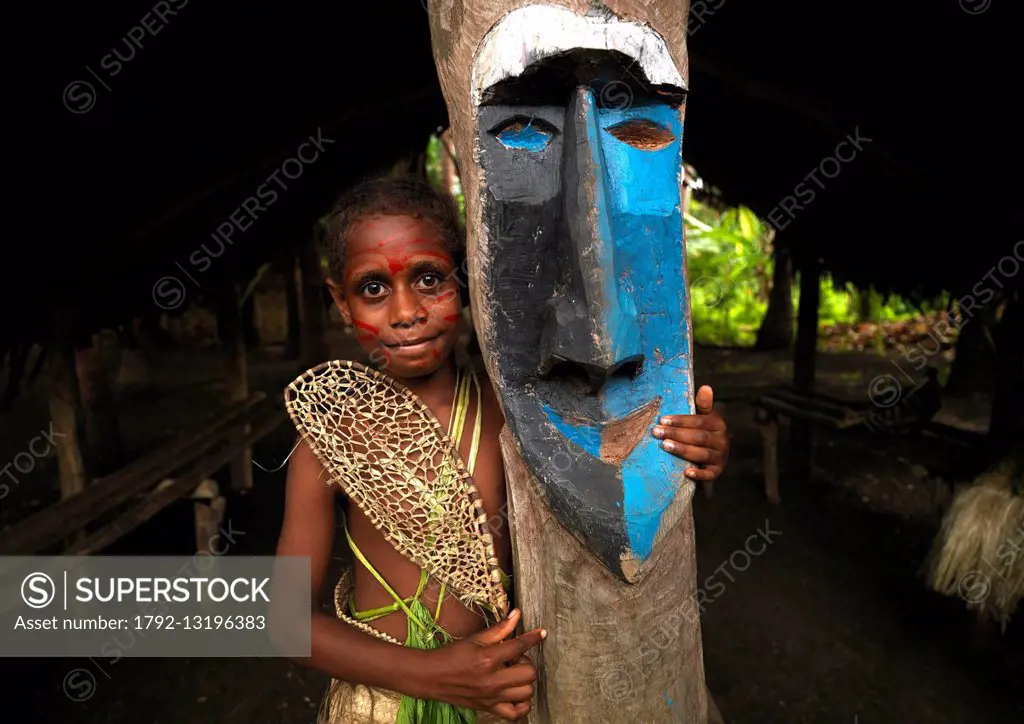 Vanuatu, Malampa Province, Malekula Island, small nambas girl