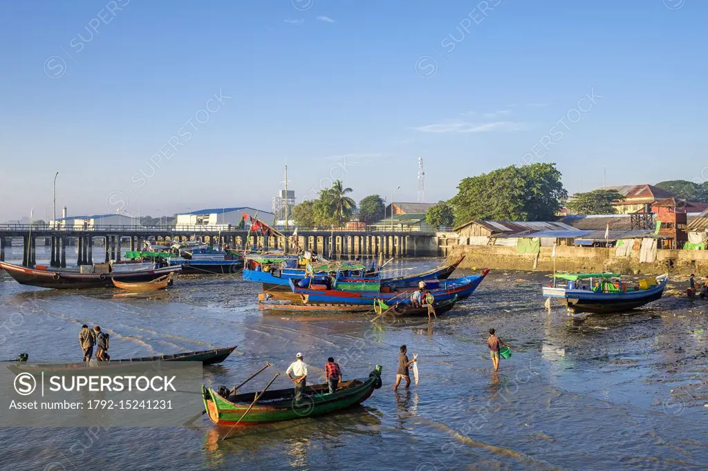 Myanmar Burma Rakhine state or Arakan state Sittwe fishing