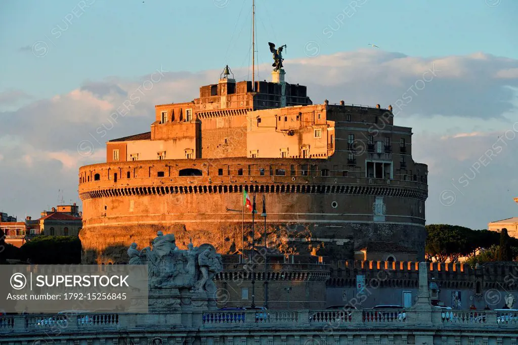 Italy, Lazio, Rome, historical centre listed as World Heritage by UNESCO, Mausoleum of Hadrian also known as Castel Sant'Angelo