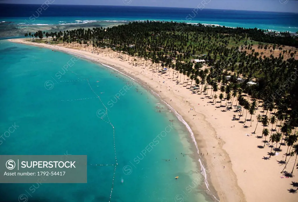 Puerto Rico, Luquillo beach, aerial view