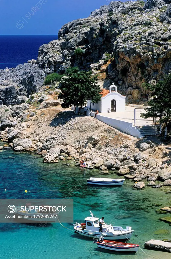 Greece, Dodecanese Islands, Rhodes Island, Lindos, Limanaki Agios Pavlos beach