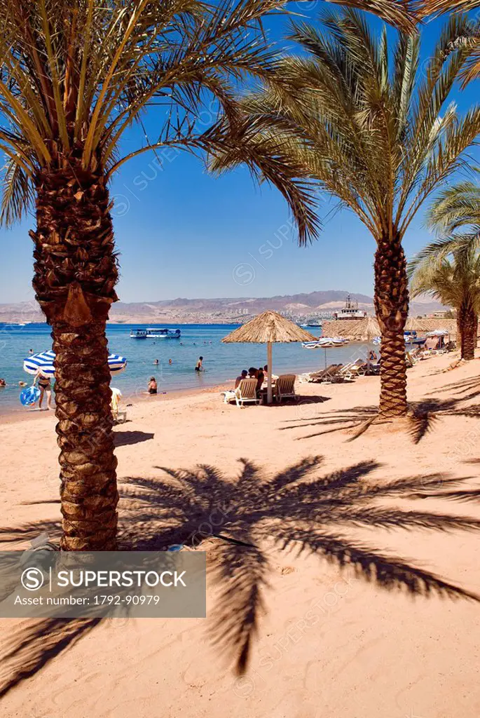 Jordan, Al Aqaba Governorate, Al Aqaba City, beach of Movenpick Resort