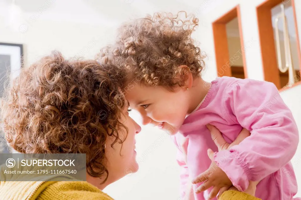 Mother and daughter face to face