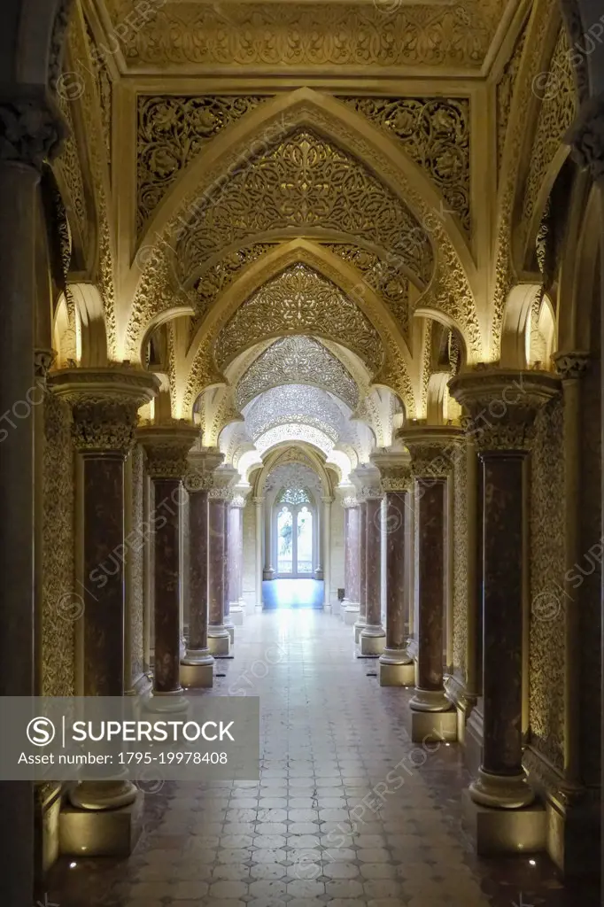 Portugal, Sintra, Interior of Monseratte Palace