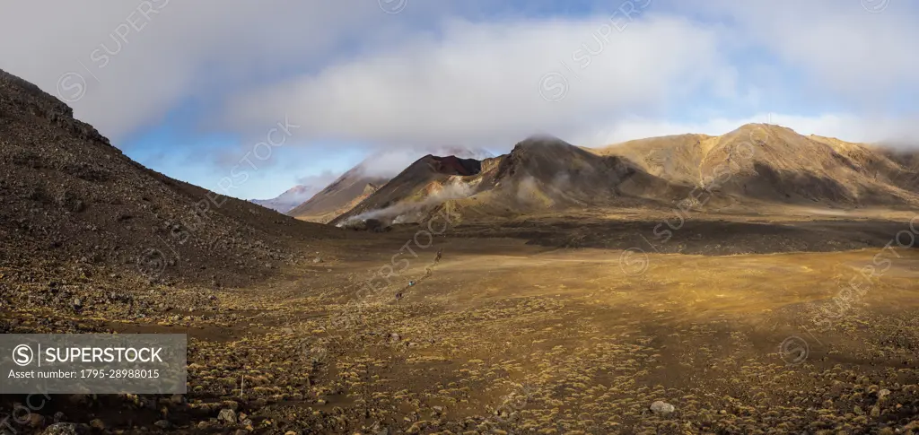 New Zealand, Waikato, Tongariro National Park, Volcanic landscape