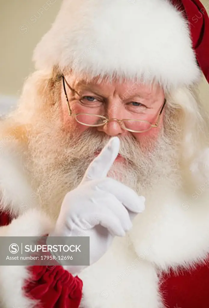 Santa Claus shushing