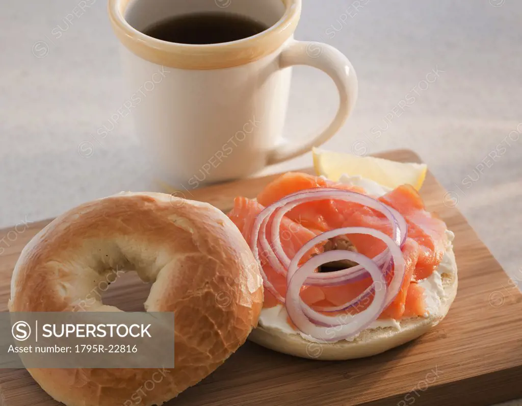 Bagel with coffee