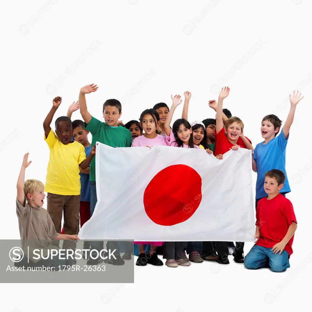 Children holding flag