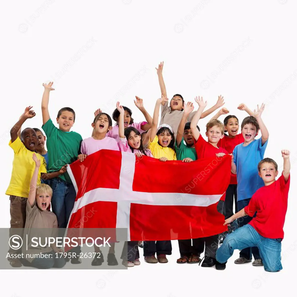 Children holding flag