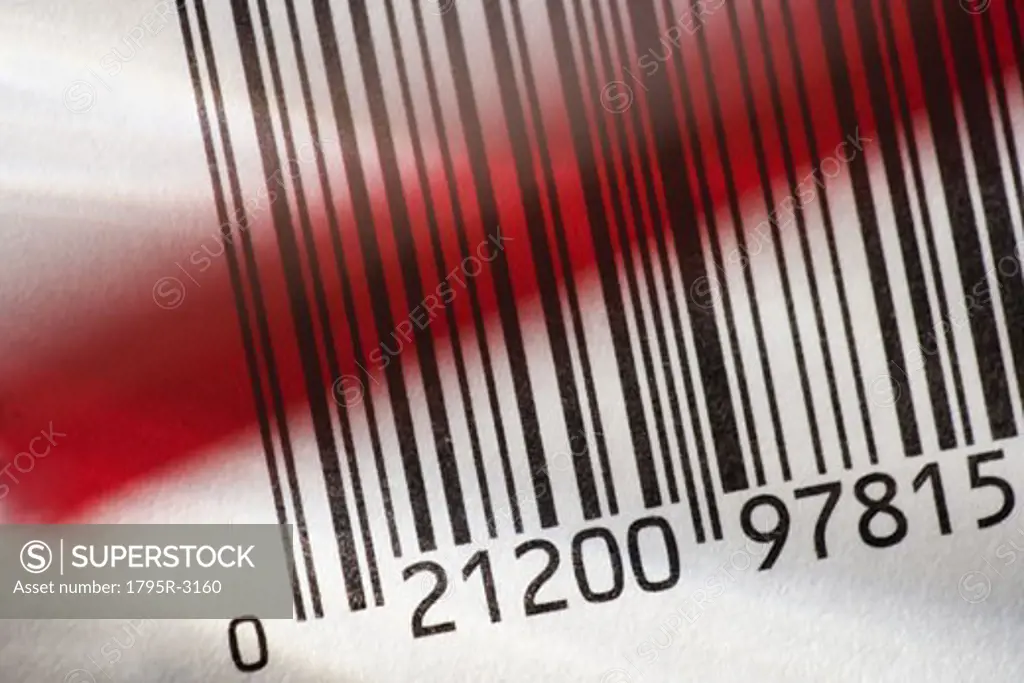 Closeup of a crossed out barcode