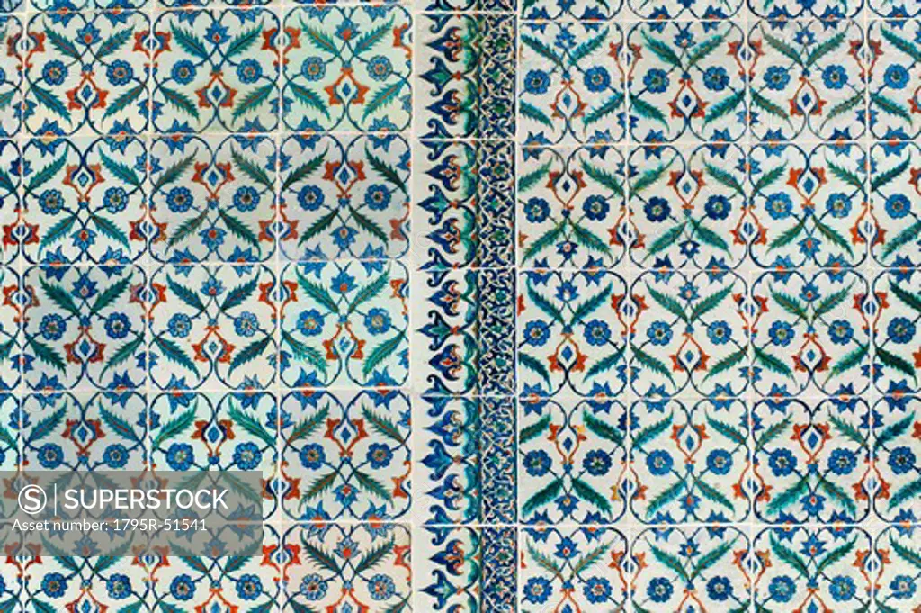 Turkey, Istanbul, Topkapi Palace tilework