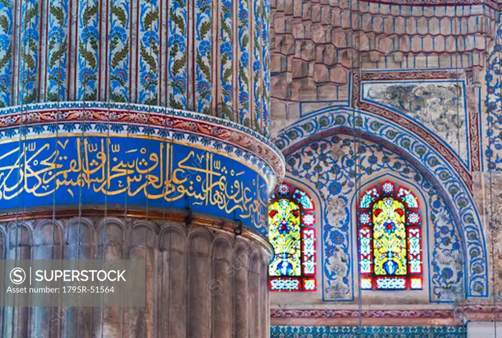 Turkey, Istanbul, Sultanahmet Mosque interior