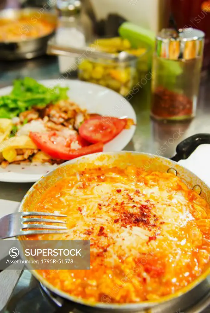 Turkey, Istanbul, Menemen eggdish