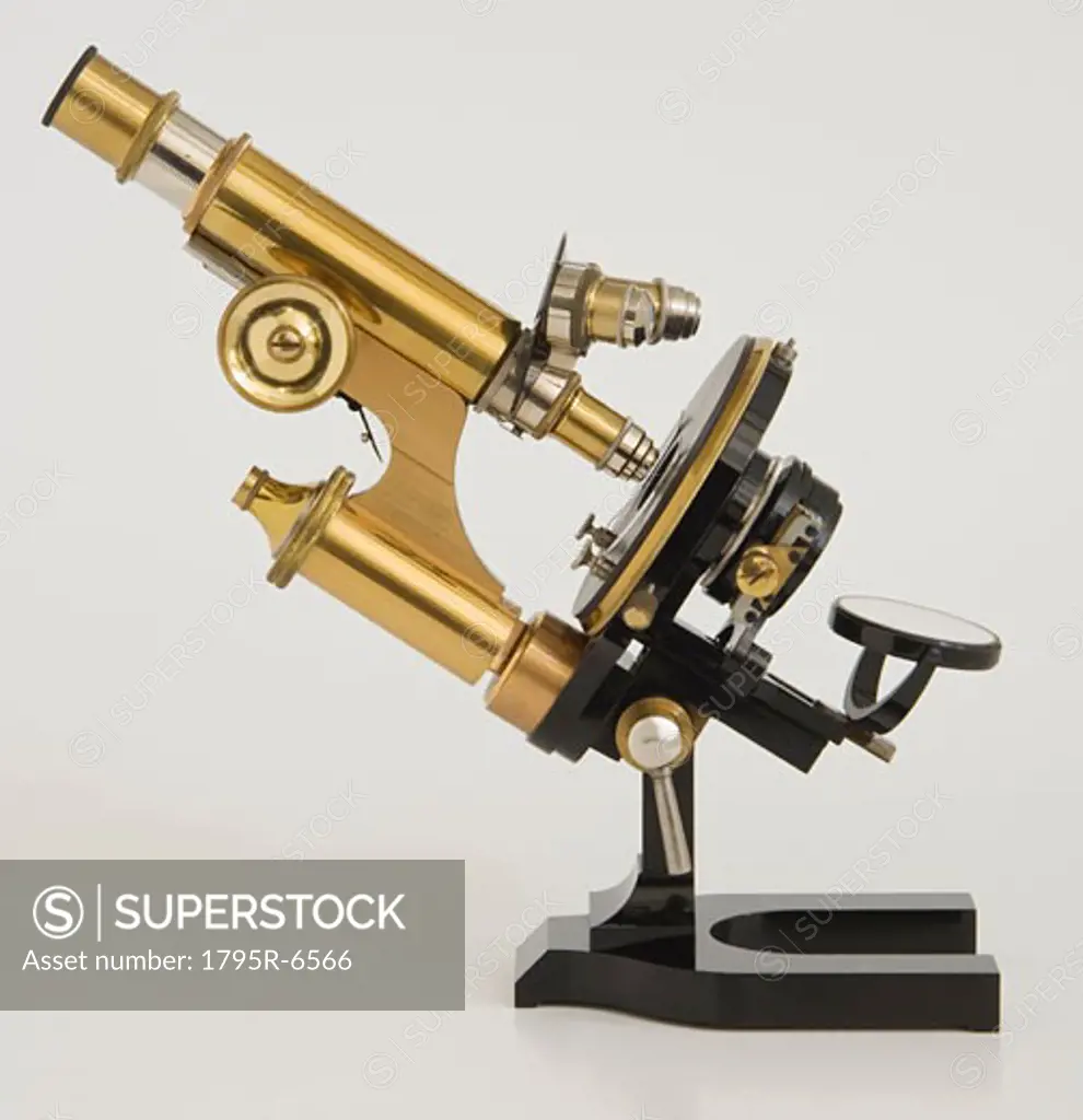 Close-up of old fashioned microscope