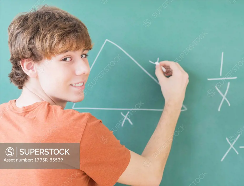 Teenage boy (14-15) in classroom