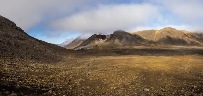 New Zealand, Waikato, Tongariro National Park, Volcanic landscape