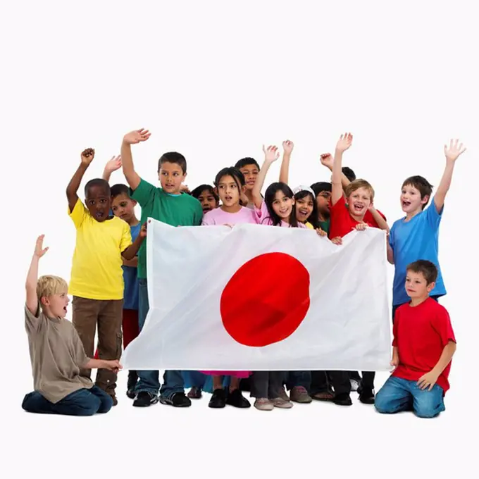 Children holding flag